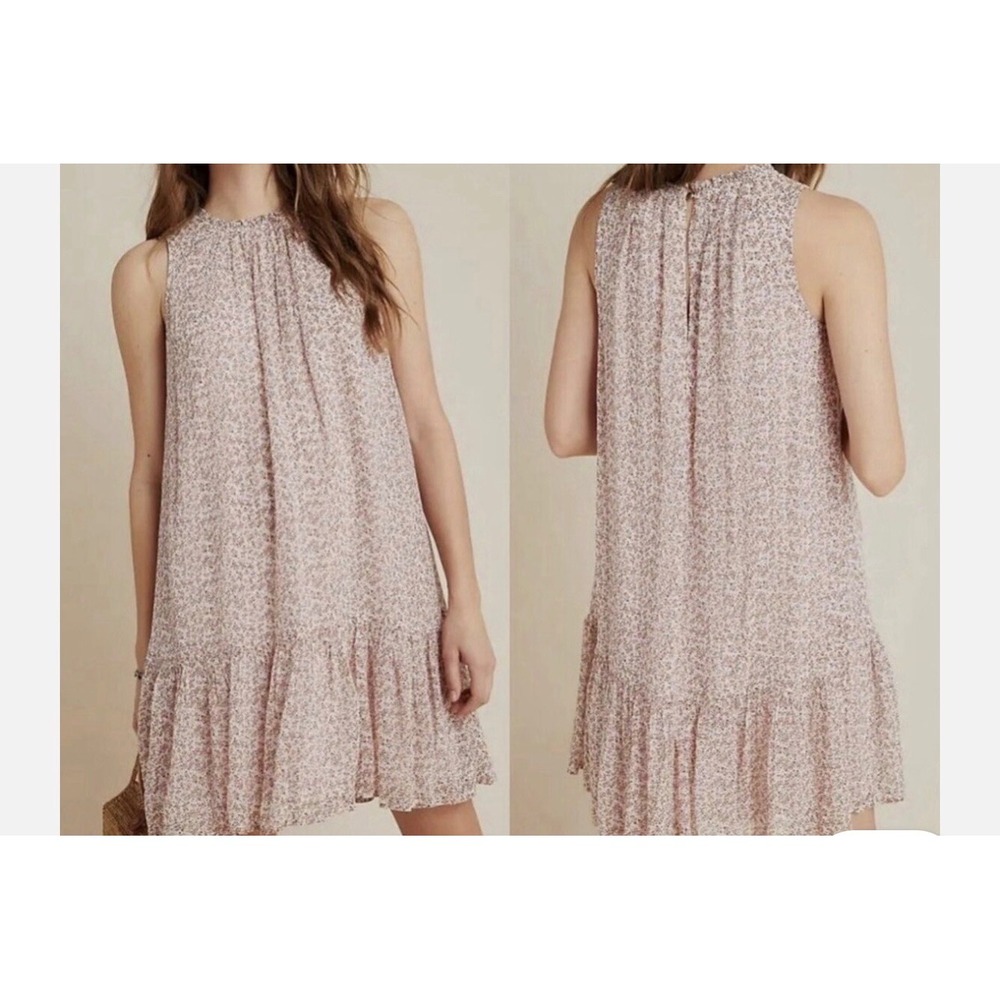 By‎ Anthropologie Natalie Flounced Tunic Dress Size X Small Ditzy Floral